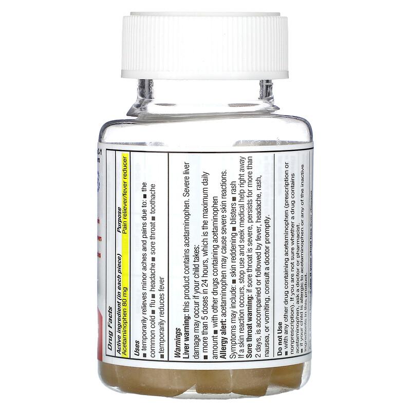 Children's Pain + Fever Gummy Bite, Ages 2-11 Years, Orange Vanilla, 24 Gummies
