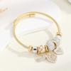 DIY Gold Stainless Steel Bracelet Exquisite Oil Drip Pendant Alloy Adjustable Couple Bracelet