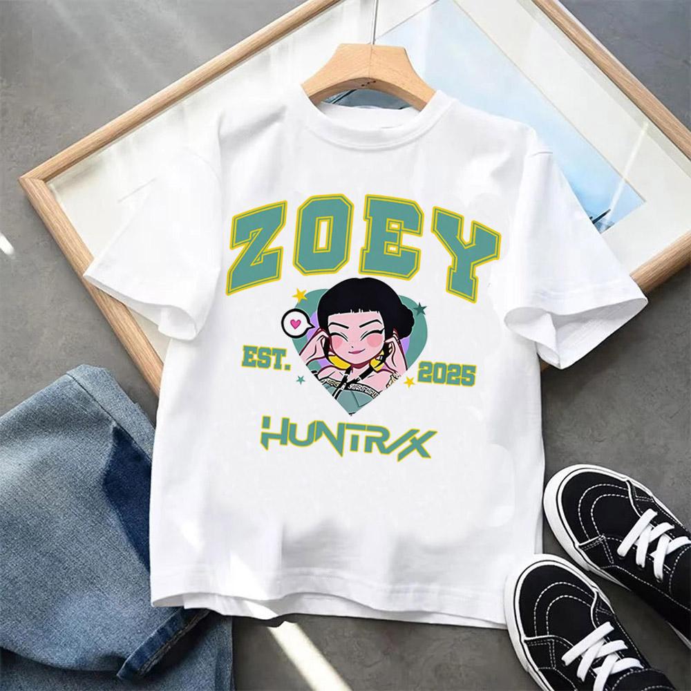 Kpop Dämonenjäger Kinderkleidung Kurzarm T-Shirt Süßes Kpop Dämonenjäger T-Shirt Harajuku T-Shirt für Mädchen