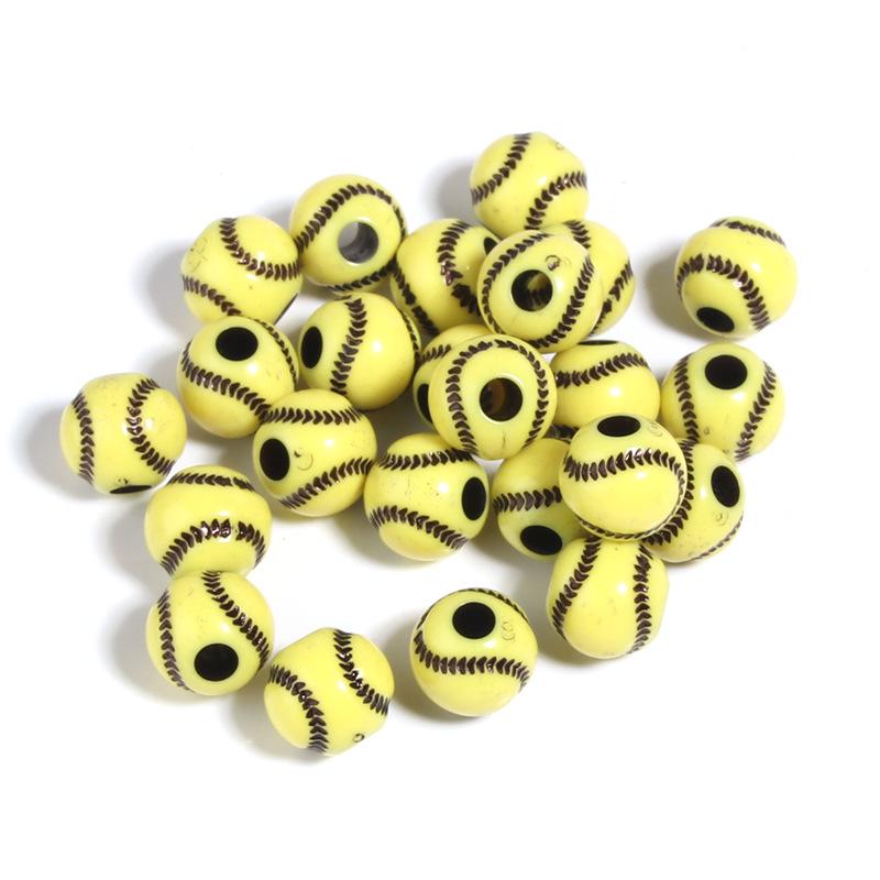 50 Pcs/bag Rugby, Basketball, Volleyball Acrylic Beads for Early Education & Handmade Crafts