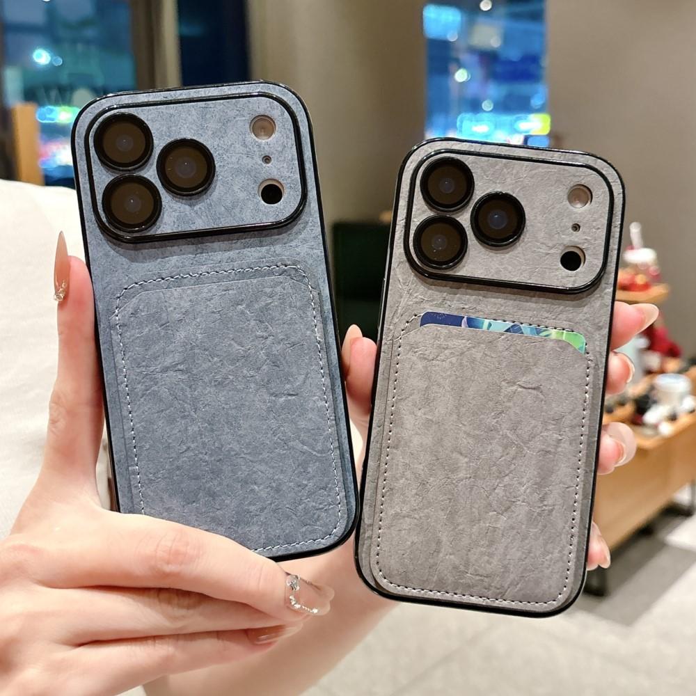 Large Window Wrinkle Texture Card Slot Case For For Iphone 17 16 1 14 Plus 13 Pro Max Lens Protection Shockproof Matte Wallet Cover