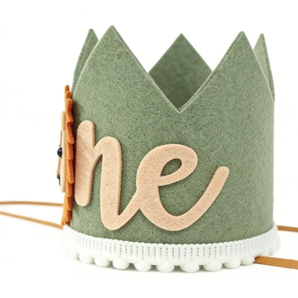 Lion 1st Birthday Crown Adorable Lightweight First Birthday Party Hat Decoration for Kids Type 2