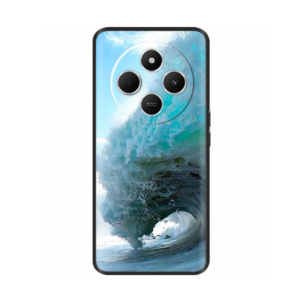 Luxury Painted Case For Redmi 14R 5G Soft Black Silicone Bumper Back Cover for Xiaomi Redmi 14R 14C Cases Funda Shockproof Shell