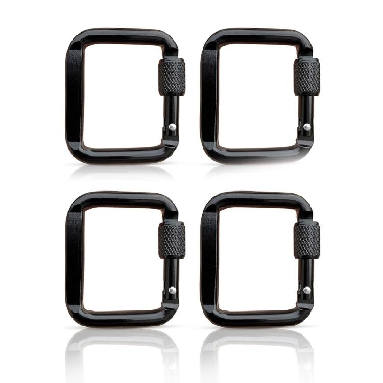 4Pcs Aluminum alloys Screw Carabiner buckles Replacement Square Carabiners with Screw clasps Quick Link Locking Carabiner 1