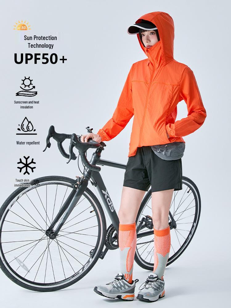 

Women s UV Protection Orange Ice Silk Jacket for Outdoor Activities 3XL