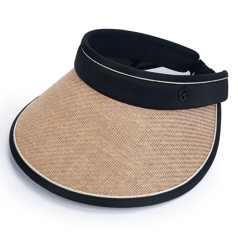 2025 Women's Open-Top Visor Hat: Large Brim UV Protection for Outdoor Spring