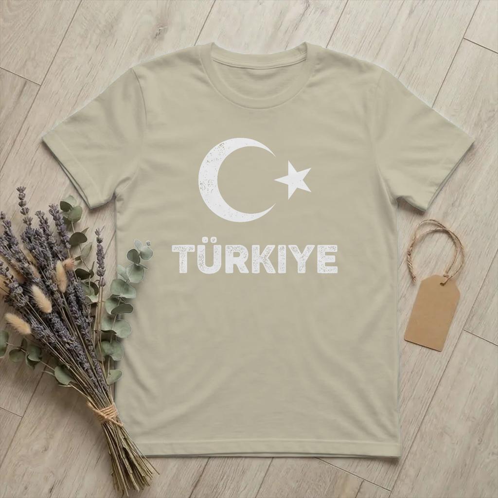 Flag of Turkey Souvenir T Shirt for Unisex 100 Cotton Crazy TShirt Round Neck Turkish Patriot Tee Shirt Short Sleeve Tops Graphic