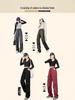 Damen Hochwertige Lässige Cargohose: Herbst/Winter-Stil, mit Plüschfutter, lockere Passform, gerades Bein, mehrere Taschen, Kordelzug, Polyester.
