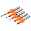 5pcs Surface Spray Treated Countersink Drill Bit Carpentry Tool  For Aluminum Alloy