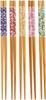 Wakasa Lacquer Set of for Made of Bamboo with Susutake and Small Cherry Blossom Made In Product Number 264987 Chopsticks, Non-Slip, 22.5cm, 5, Guests,
