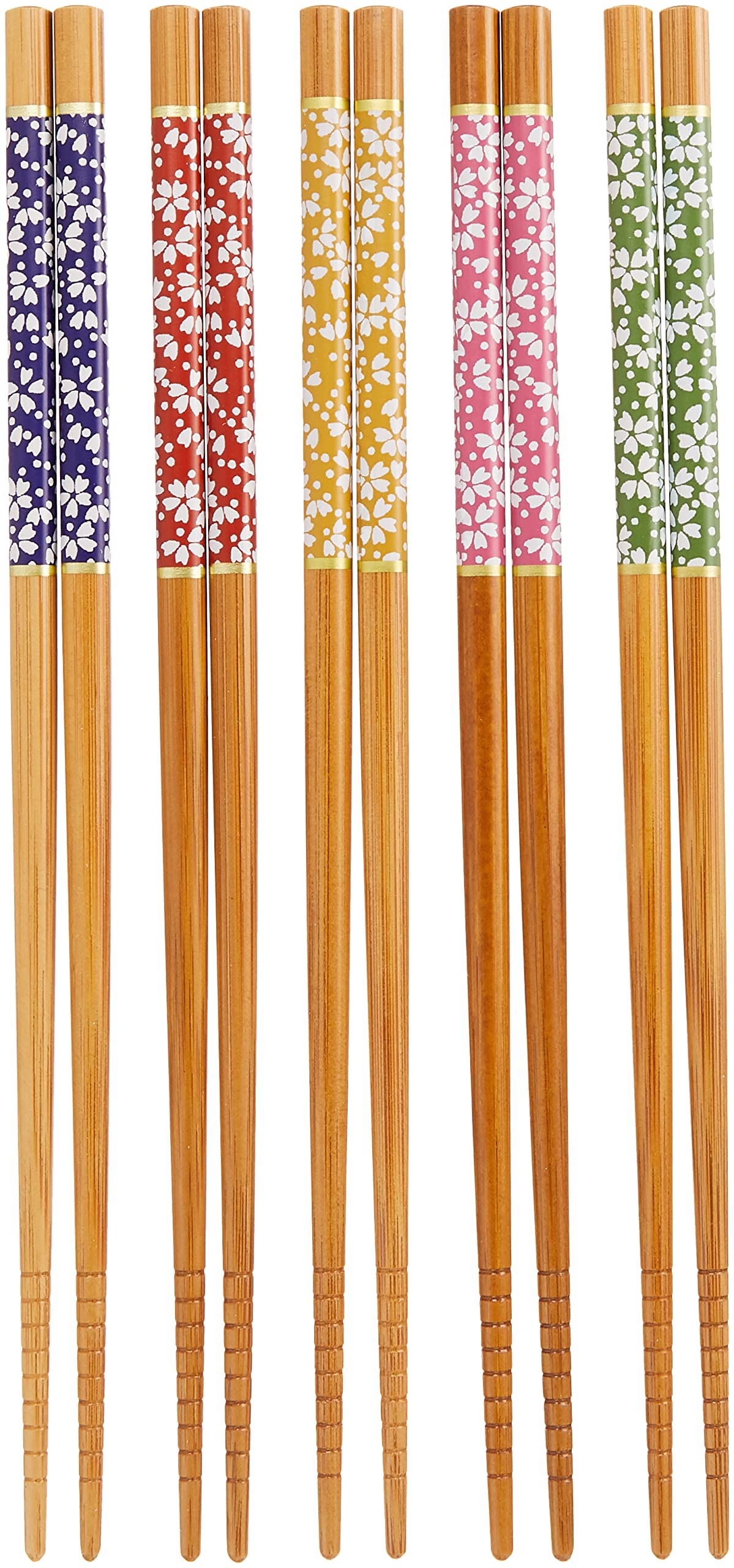 

Wakasa Lacquer Set of for Made of Bamboo with Susutake and Small Cherry Blossom Made in Product Number 264987 Chopsticks, Non-Slip, 22.5cm, 5, Guests,