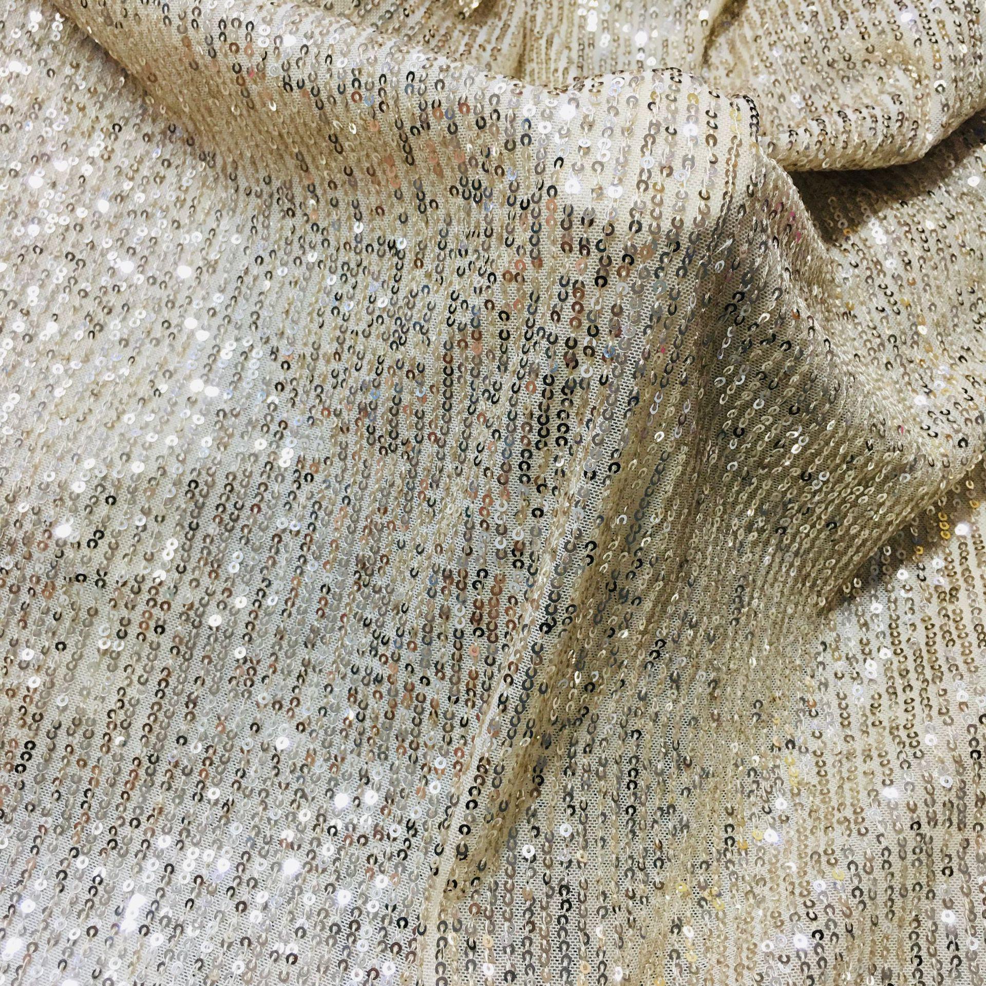 

3 мм полосатая сетчатая ткань с вышивкой пайетками для платья или костюма