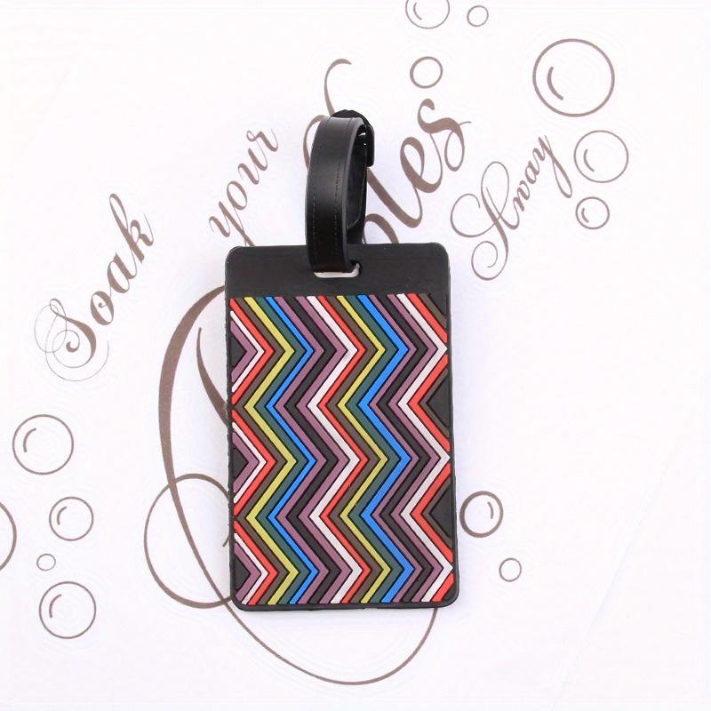 

Багажная бирка-пазл с полосатым принтом из мягкого силикона из ПВХ, держатель для карточек с рисунком, посадочный талон, бирки для багажа в самолет, этикетка для чемодана