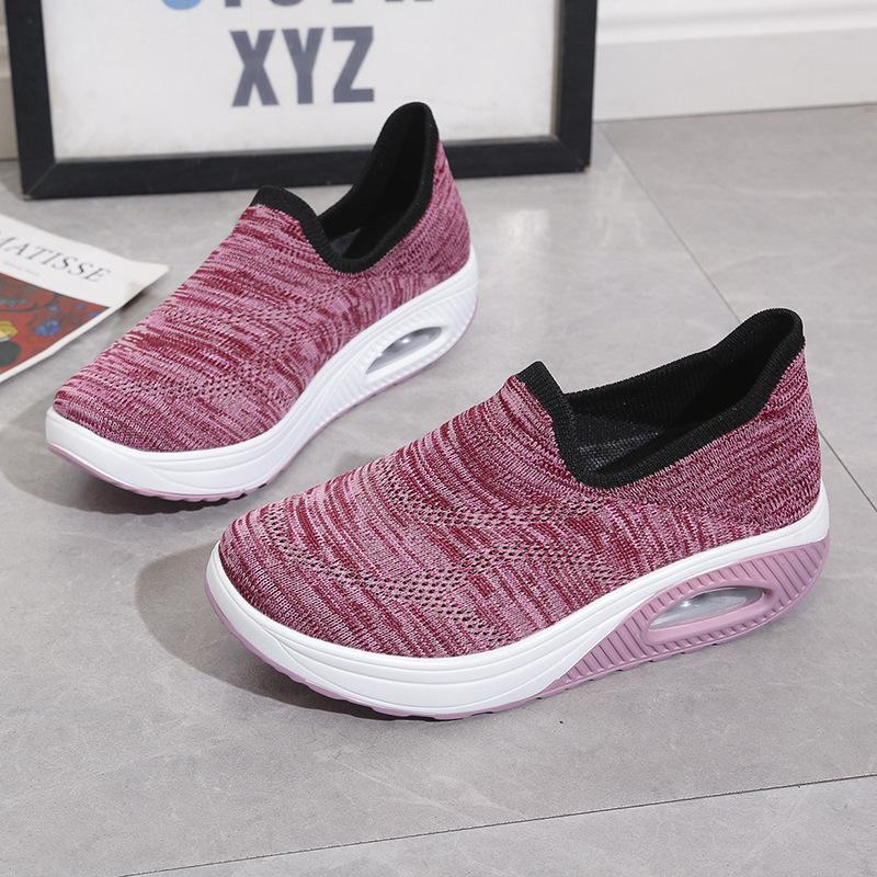 

Женская обувь весна-осень, дорожная обувь для мам, на воздушной подушке, толстая подошва, повседневная спортивная обувь, походная обувь, большой размер 44 35 красный