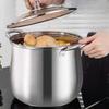 1Pc Pentola per zuppa in acciaio inossidabile Grande capacità Pentola per cucinare i noodles in casa Stufato Zuppa di pollo Fornello a induzione Fornello a gas Universale