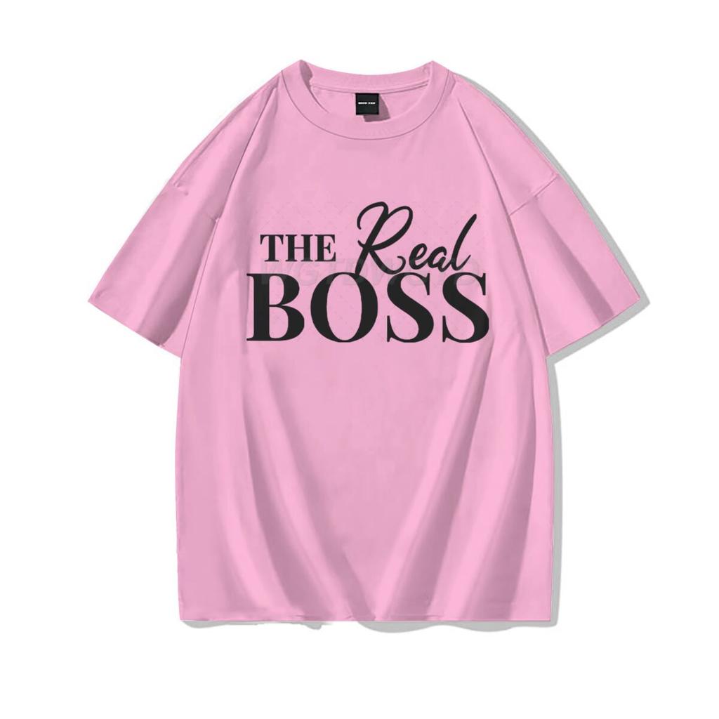 The Boss  The Real Boss Matching Tshirts Couples Matching Outfits Gifts Funny Letter Print Valentines Day Unisex Women Clothing