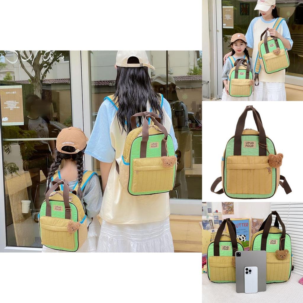 Adorable Cartoon Canvas Backpack For Kindergarten Boys And Girls School Bag Cute