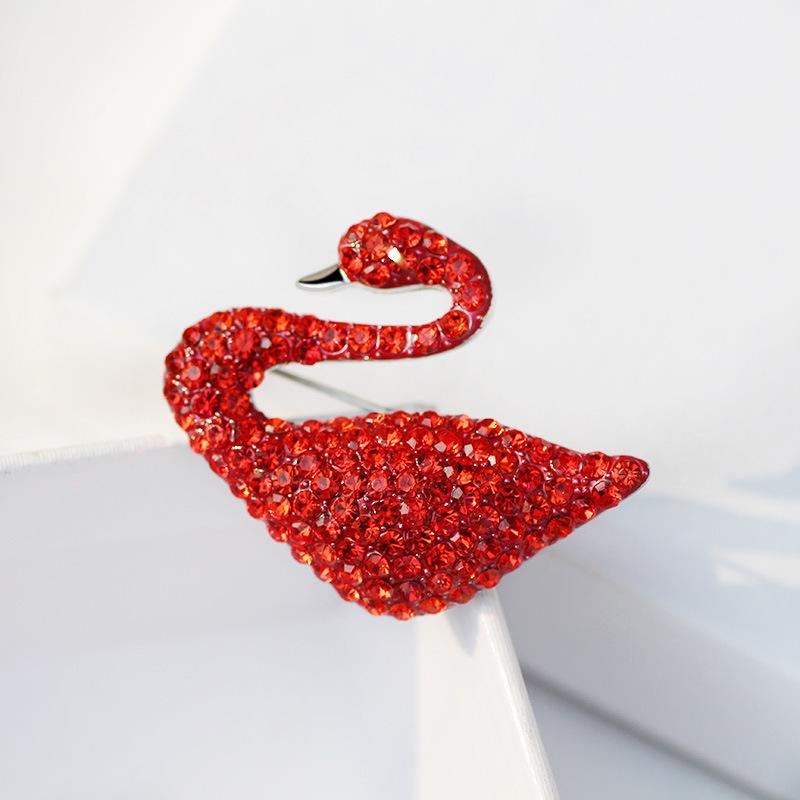 

Korean Style Black Swan Diamond Brooch - Women s Luxury Pin & Corsage Accessory