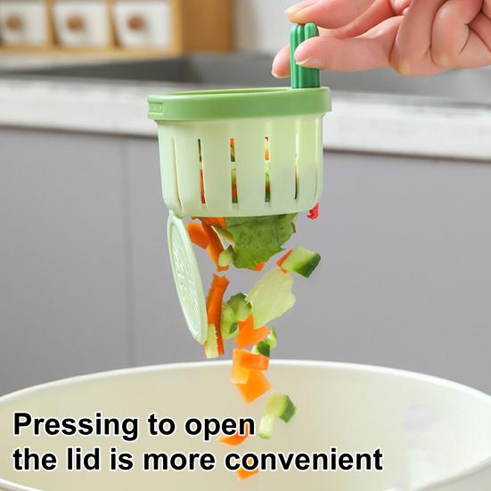 Cactus Sink Strainer Basket Kitchen Drain Filter with Wide Divider & Rotating Design Anti-Clog Anti-Odor Press Automatic Dumping Basket for Home