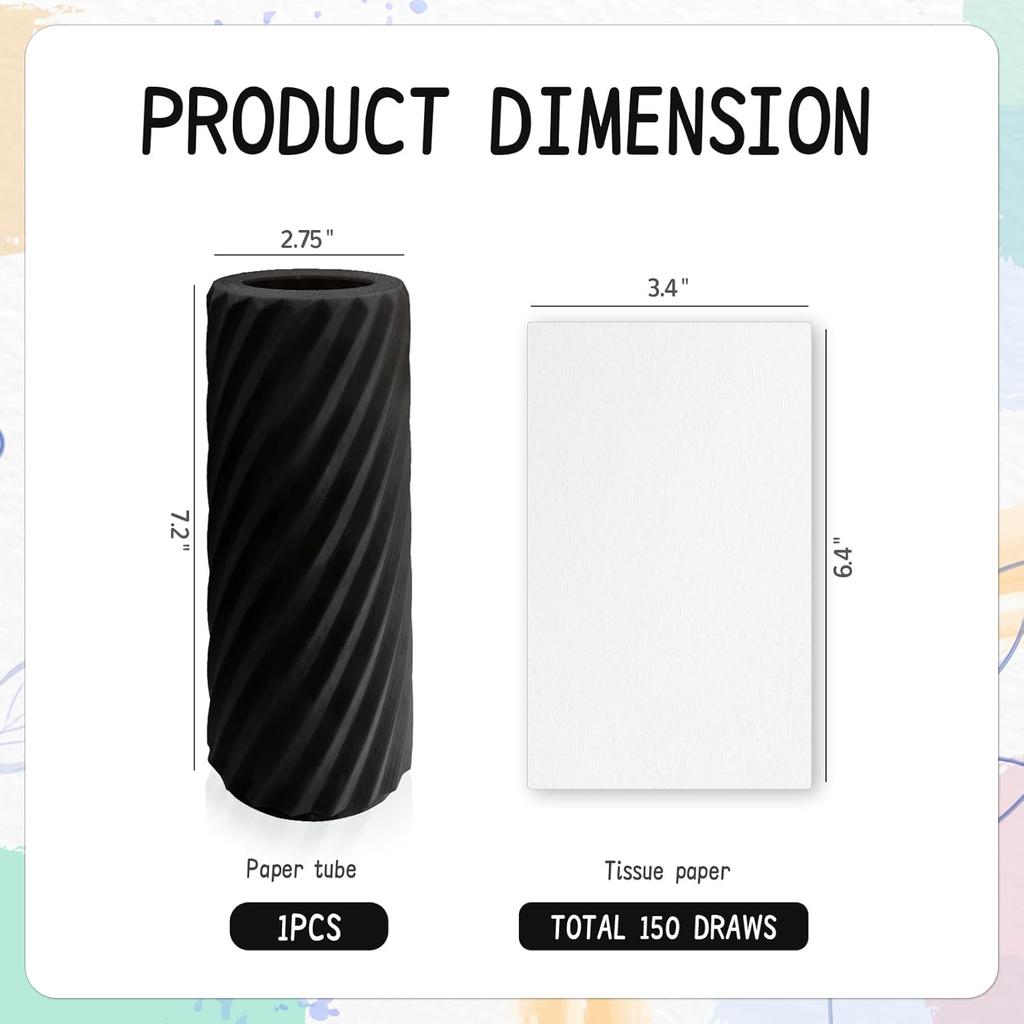 Car Tissue Holder, Refillable Round Cylinder with 3 Tissue Packs, Universal Fit for Vehicle Cup Holder, Home & Office, Car Accessories Interior