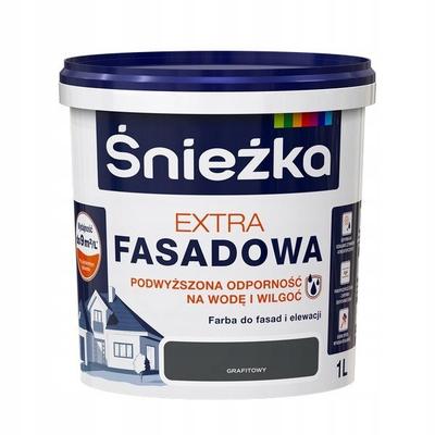 Śnieżka Extra Fasadowa Farba Na Elewacje I Wnętrza Grafitowy Mat 1L