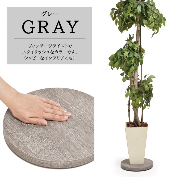 Belca Flower Stand Planter Base with Casters Diameter 30 x Height 3.5cm Gray Round Pot Holder Load Capacity 25kg Movable BB-PB-GY