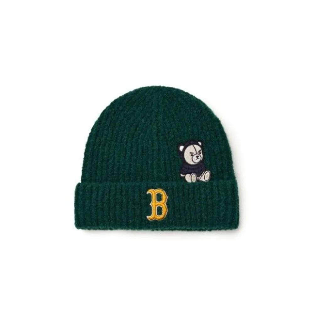 [MLB] Kids  Cap IQC 7ABNC0246-43GND Monobear Wappen Boucle Beanie Boston Red Sox FREE
