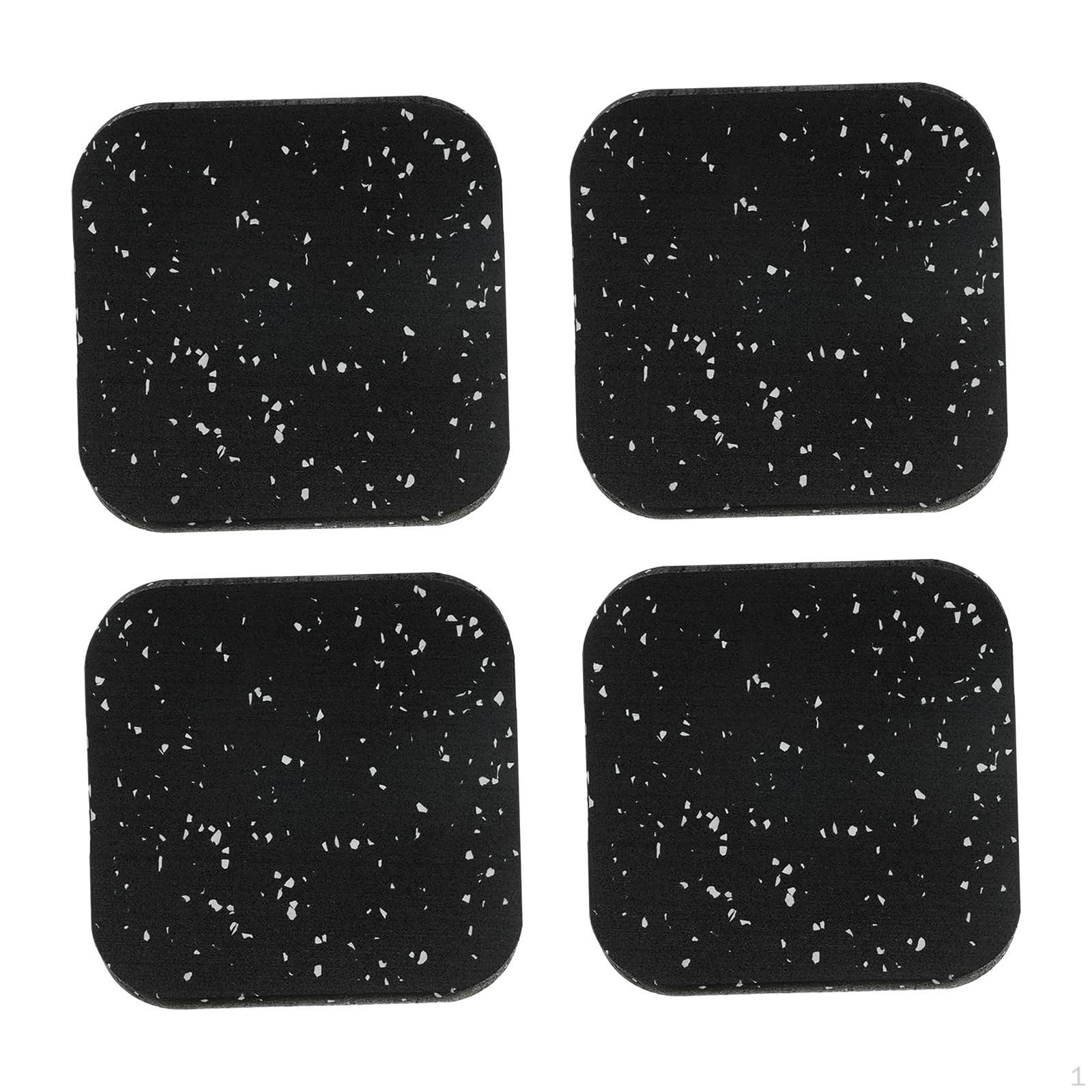 

4 Pieces Treadmill Mat Thickened for Dryer Elliptical Machine Rowing