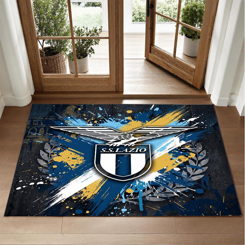 Lazio FC Design Crystal Velvet Rug Soft Decorative Mat for Bedroom Entrance
