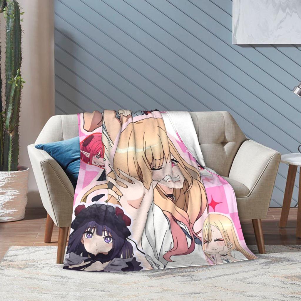 Japan Anime Marin Kitagawa Accessories Blanket Super Soft Cozy Throw Blankets for Sofa 50x60 Inches Multiple Sizes Bedspread