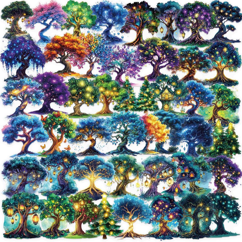 Floral Ink PET Transparent Stickers for Phone, Laptop, Suitcase, and Cup Decoration