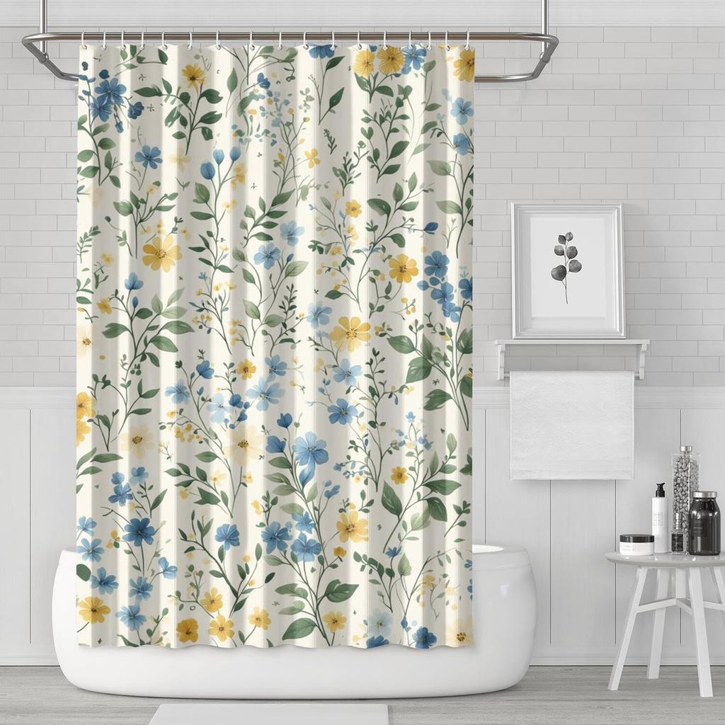 Christmas Shower Curtain Winter Snowman Xmas Pine Tree Shower Curtains For Bathroom Decor Waterproof And Mildew Resistant