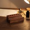 Wood Pen Stand Recessed Channel Wooden Pen Display Stand Desk Accessory Minimalist Space-Saving