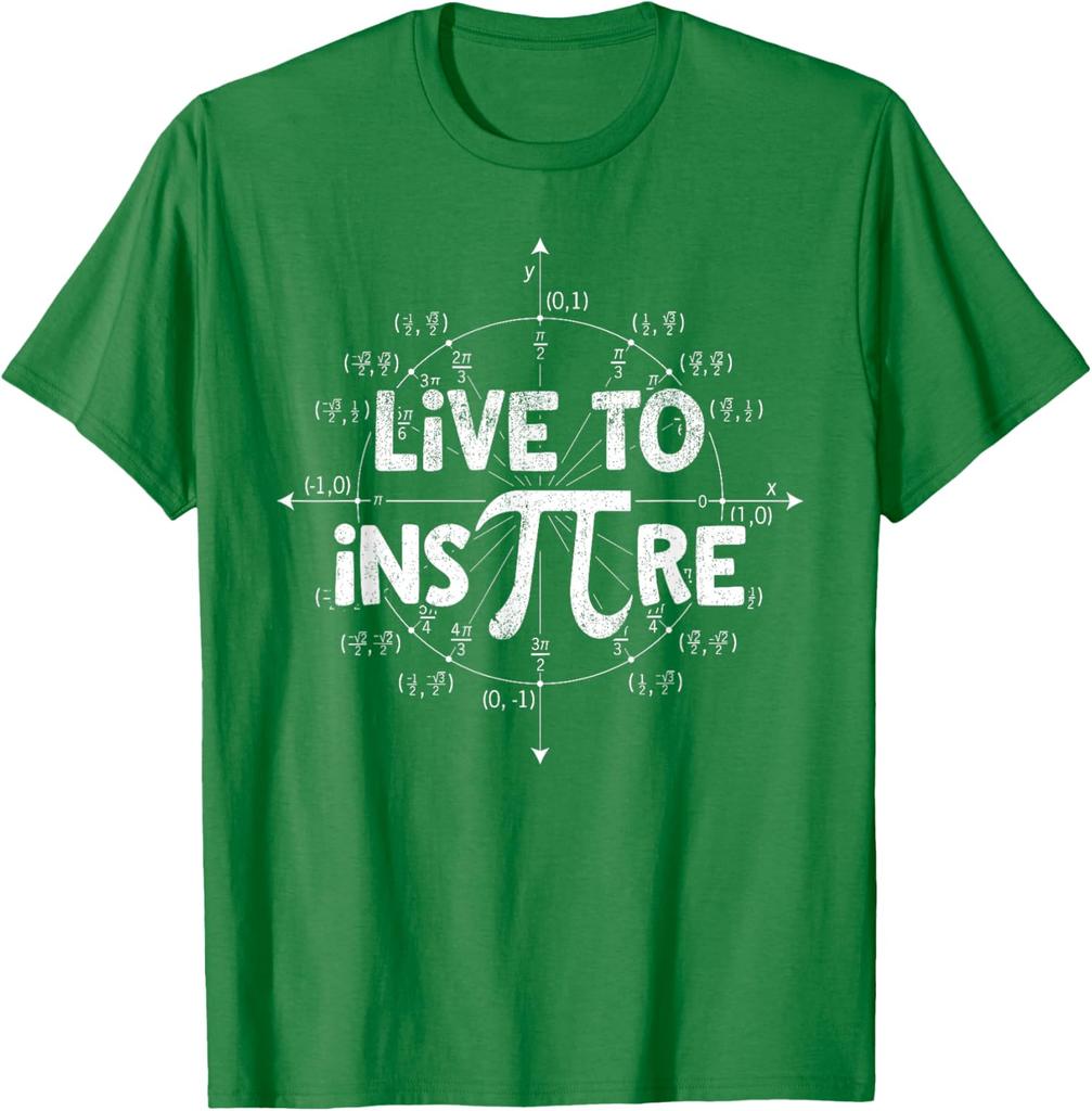 Live to Inspire Pi Symbol Math Teacher Graphic T-Shirt Unisex Casual Short Sleeve Tee