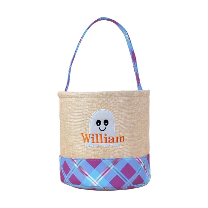 Fabric Trick or Treating Bucket Bag Friendly Halloween Party Accessory For Children Candy Collection