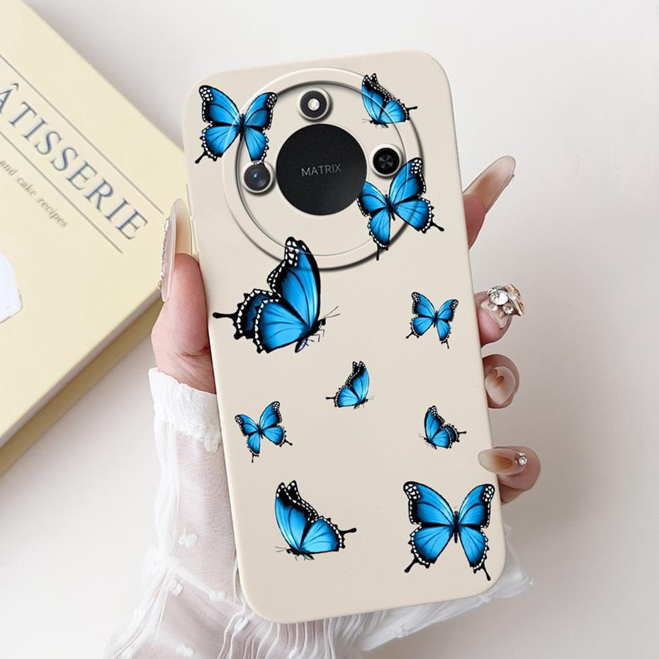 Phone Case For Honor X9c Smart 5G Pretty Girl Flower Printed Soft Silicone Back Cover For Honor X9C X9cSmart Cases Bumpers