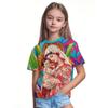 T-shirt Jésus pour Filles Vierge Marie Impression 3D Fille Manches Courtes T-shirt Été Décontracté Col Rond T-shirt Enfant Garçon Haut Lâche Vêtements Enfants