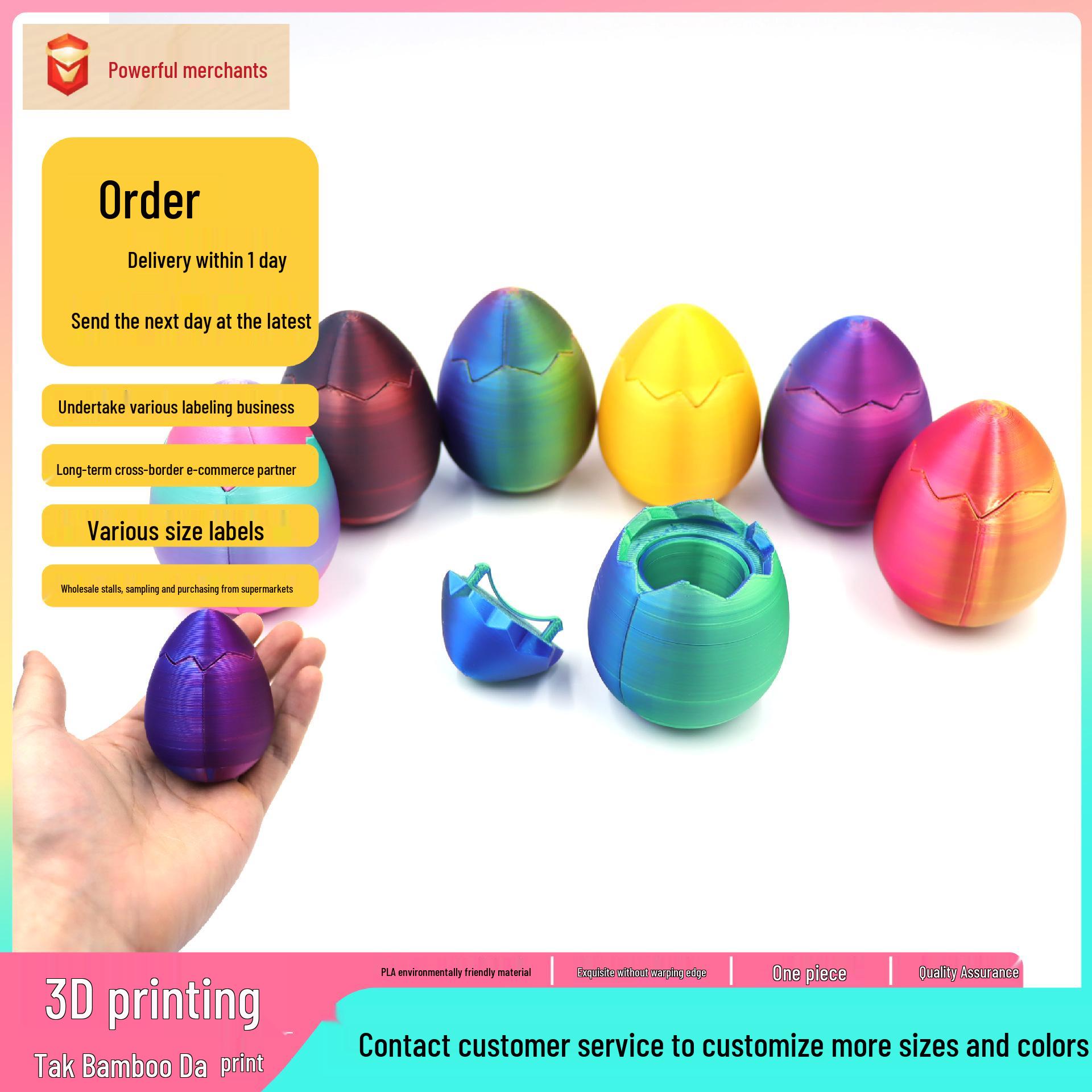 

Креативная игрушка 3D-печати Пасхальное яйцо-сюрприз