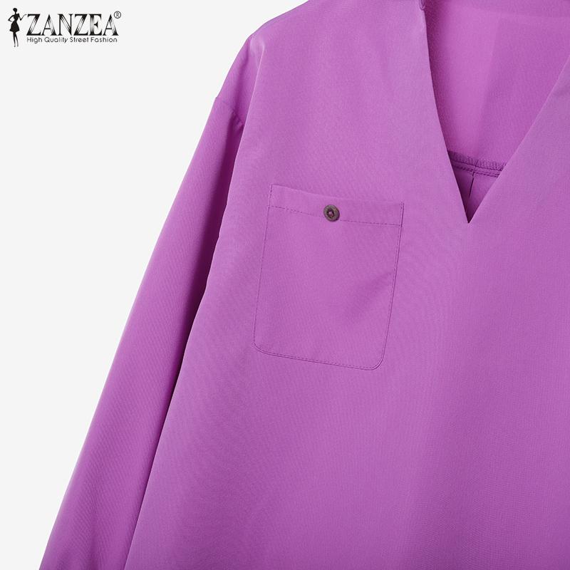 ZANZEA Women Long Sleeve Blouse and Pants Casual Two Piece Suit Sets