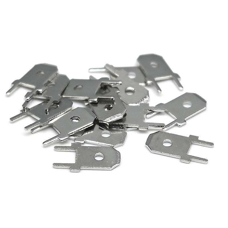 50Pcs 6.3Mm 4.8Mm Inserts Plug Male Terminal 250 Pcb Solder Lug Thickness 0.8 Two Legs ,Pcb Welding Sheet