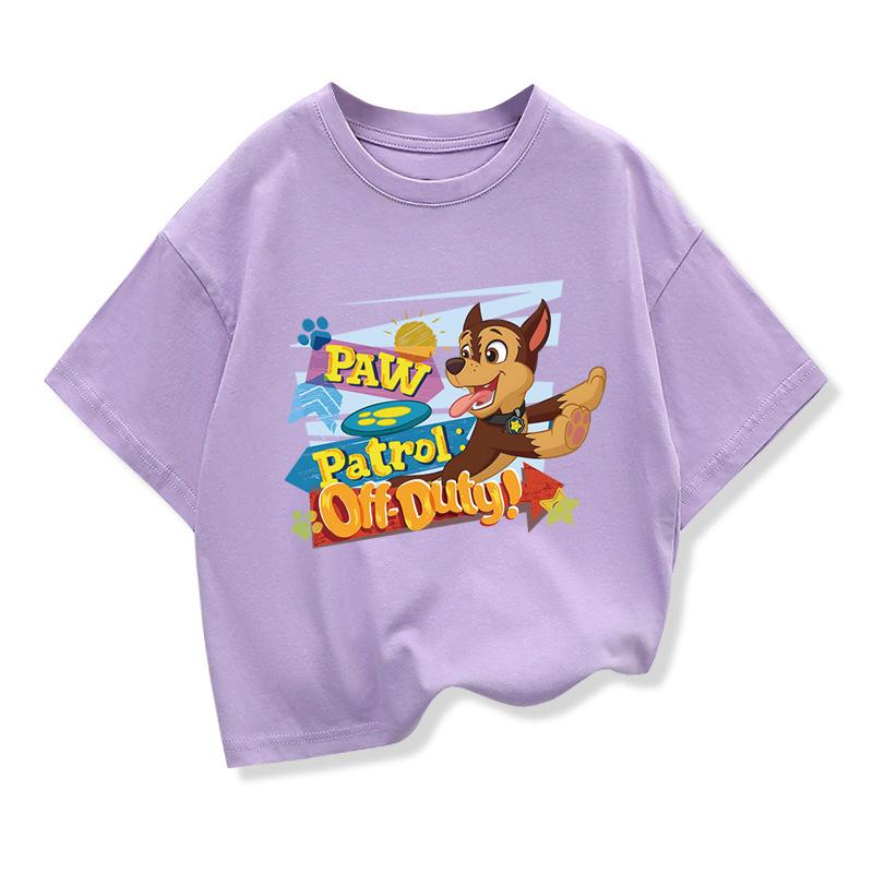 Paw Patrol 2025 New Kids Cartoon Short Sleeve T Shirt Boys Summer Clothes Tee Shirts Children Loose Thin Knit Clothes