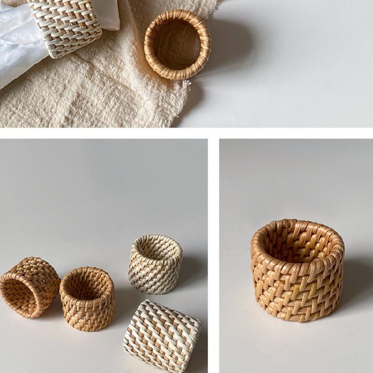 Elegante Serviettenringe Gewebter Rattan Serviettenhalter für Saisonale Tischdekoration Nachhaltige Esszubehör