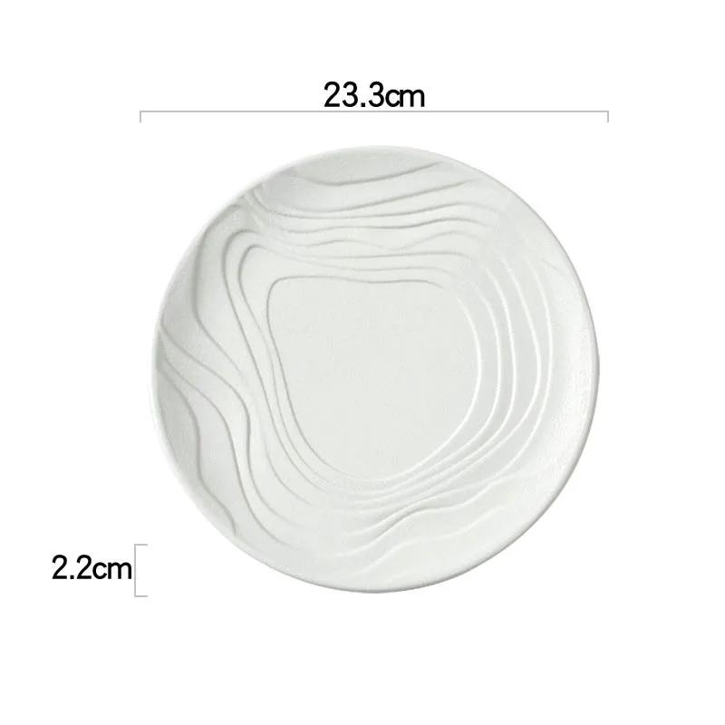 Einfarbiger Keramikteller mit Wasserkräuselmuster Restaurant Salatteller Dessert Pastateller Molekularküche Spezialgeschirr