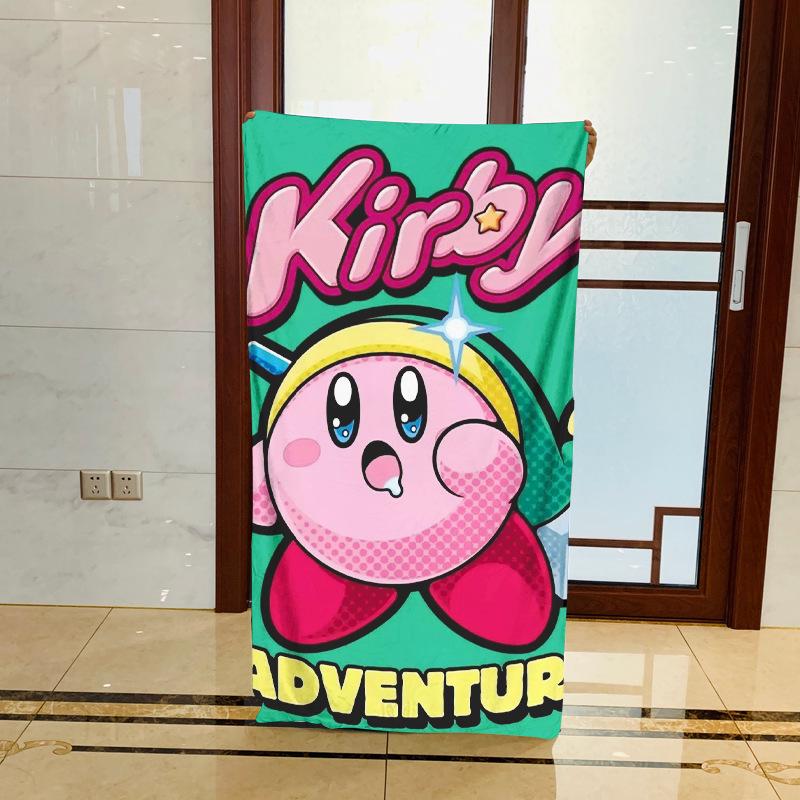 Kirby Cartoon Children's Bath & Beach Towels - Absorbent Couple Set