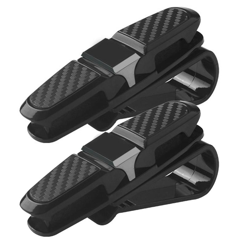 1/2Pcs Universal Auto Sun Visor Glasses Fastener Clip Holder Sunglasses Eyeglasses Ticket Card Bracket Car Interior Accessories