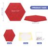 6Pc 12"x10" Felt Bulletin Board Self Adhesive Hexagon Felt Tiles for Sound Proofing Wall Panels for Home Office Recording Studio