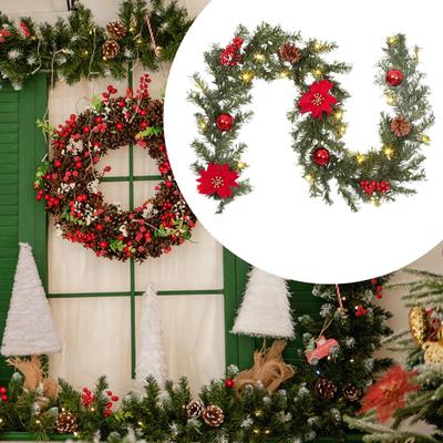 Artificial Flowers Vine Christmas Garland for Office Table Runner Front Door