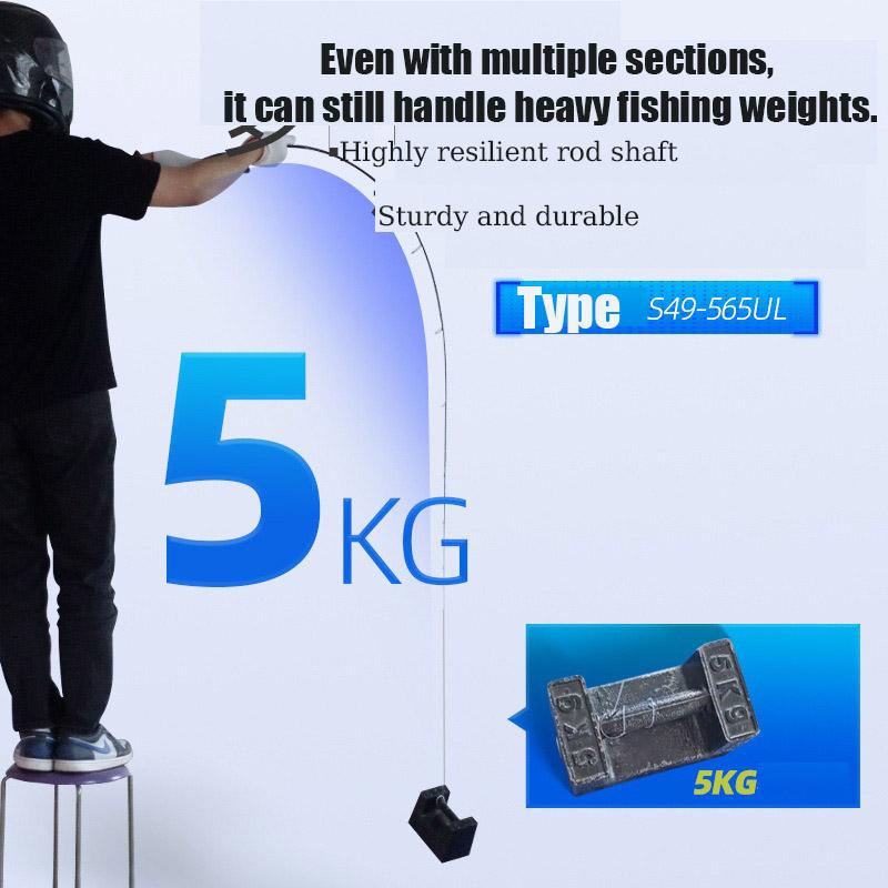 Mavllos GO-OK 5-sections Ultra-Short Spinning  Fishing Rod Portable 40.7cm Fuji Rings UL Tip High-Carbon Travel Carp Bass Fishing Spinning Rod