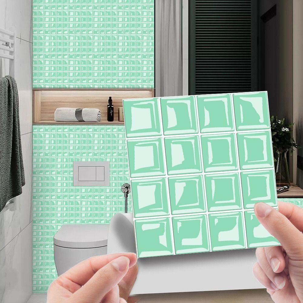 10 Stück 10x10CM Mosaikfliesen Wandaufkleber 3D PVC Mosaik Kristallfliesen Aufkleber Premium Selbstklebende Ziegelfliesen Aufkleber Zuhause