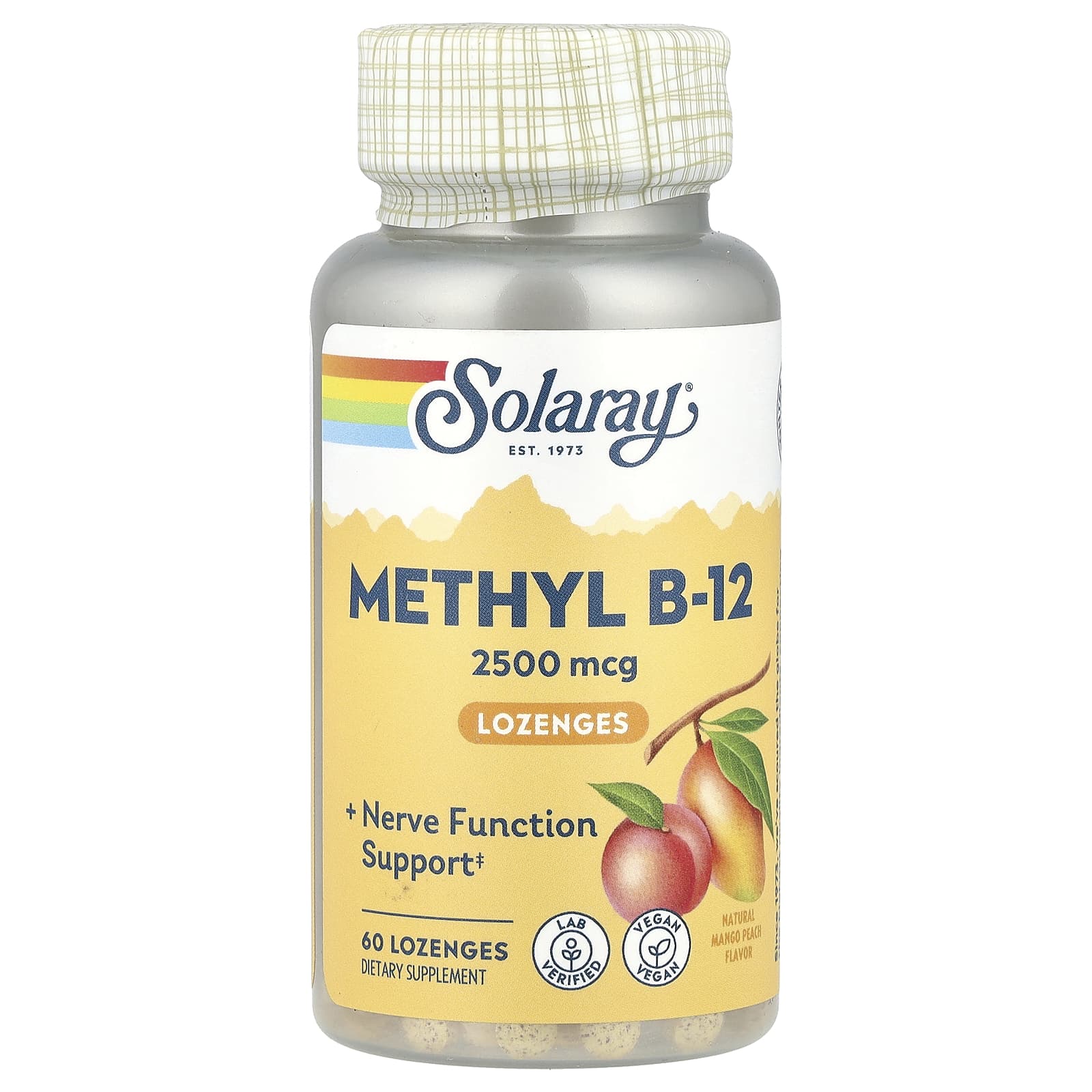 

High Potency Methyl B-12, Natural Mango Peach, 2,500Mcg, 60 Lozenges